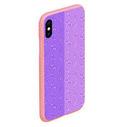 Чехол iPhone XS Max матовый Фиолетовые и розовые волны, цвет: 3D-баблгам — фото 2