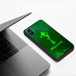 Чехол iPhone XS Max матовый Hellsing - green gradient, цвет: 3D-черный — фото 2