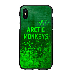 Чехол iPhone XS Max матовый Arctic Monkeys - green gradient посередине, цвет: 3D-черный