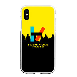 Чехол iPhone XS Max матовый Twenty one pilots rock steel, цвет: 3D-белый