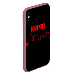 Чехол iPhone XS Max матовый Fortnite urban, цвет: 3D-малиновый — фото 2