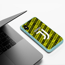 Чехол iPhone XS Max матовый Juventus pattern fc, цвет: 3D-мятный — фото 2