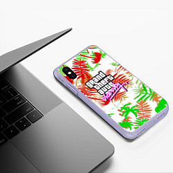 Чехол iPhone XS Max матовый GTA tropicano steel, цвет: 3D-светло-сиреневый — фото 2