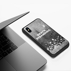 Чехол iPhone XS Max матовый Death Stranding - grey gradient посередине, цвет: 3D-черный — фото 2