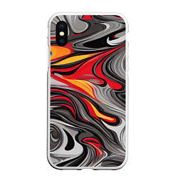 Чехол iPhone XS Max матовый Плеть красок, цвет: 3D-белый