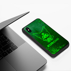 Чехол iPhone XS Max матовый Kuromi - green gradient, цвет: 3D-черный — фото 2