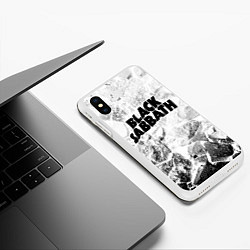 Чехол iPhone XS Max матовый Black Sabbath white graphite, цвет: 3D-белый — фото 2