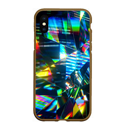 Чехол iPhone XS Max матовый Глитч эффект на стекле, цвет: 3D-коричневый