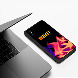 Чехол iPhone XS Max матовый RUST neon fire, цвет: 3D-черный — фото 2