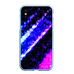 Чехол iPhone XS Max матовый Marshmello neon steel, цвет: 3D-голубой