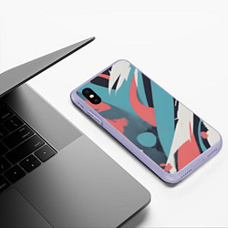 Чехол iPhone XS Max матовый Граффити в пастельных тонах абстракция, цвет: 3D-светло-сиреневый — фото 2