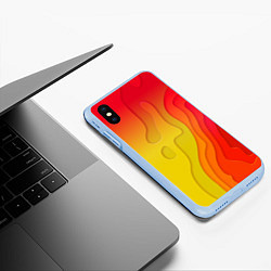 Чехол iPhone XS Max матовый Оптические разводы абстракция, цвет: 3D-голубой — фото 2