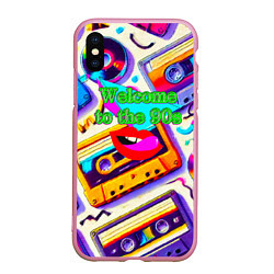 Чехол iPhone XS Max матовый Добро пожаловать в 90-е: Эра яркости и стиля, цвет: 3D-розовый