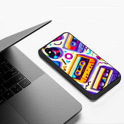 Чехол iPhone XS Max матовый Магия микстейпов: Цветная ностальгия, цвет: 3D-черный — фото 2