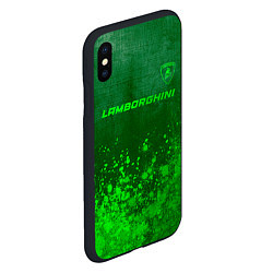 Чехол iPhone XS Max матовый Lamborghini - green gradient посередине, цвет: 3D-черный — фото 2