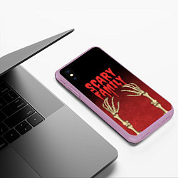 Чехол iPhone XS Max матовый Scary famyli, цвет: 3D-сиреневый — фото 2