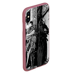 Чехол iPhone XS Max матовый Berserk and Miyamoto Musashi, цвет: 3D-малиновый — фото 2