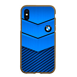 Чехол iPhone XS Max матовый BMW geometry blue, цвет: 3D-коричневый