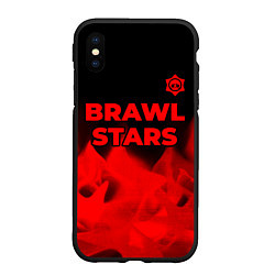 Чехол iPhone XS Max матовый Brawl Stars - red gradient посередине, цвет: 3D-черный