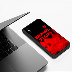 Чехол iPhone XS Max матовый Brawl Stars - red gradient посередине, цвет: 3D-черный — фото 2