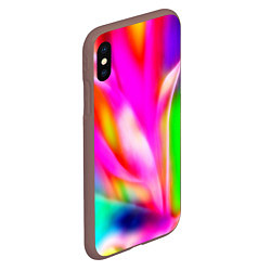 Чехол iPhone XS Max матовый Неоновая абстракция краски, цвет: 3D-коричневый — фото 2