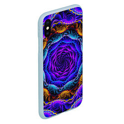 Чехол iPhone XS Max матовый Неоновая психоделика, цвет: 3D-голубой — фото 2