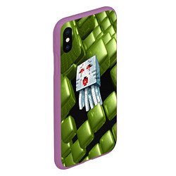 Чехол iPhone XS Max матовый Minecraft ghost, цвет: 3D-фиолетовый — фото 2