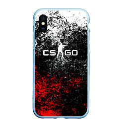 Чехол iPhone XS Max матовый CSGO брызги красок, цвет: 3D-голубой