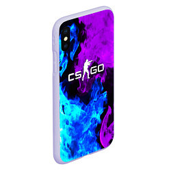 Чехол iPhone XS Max матовый CSGO neon flame, цвет: 3D-светло-сиреневый — фото 2