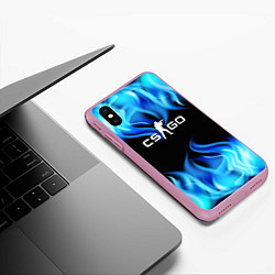 Чехол iPhone XS Max матовый CGGO blue flame, цвет: 3D-розовый — фото 2