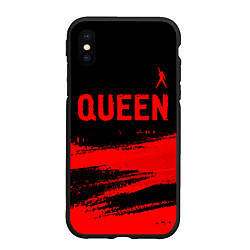 Чехол iPhone XS Max матовый Queen - red gradient посередине, цвет: 3D-черный