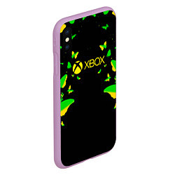 Чехол iPhone XS Max матовый Xbox бабочки, цвет: 3D-сиреневый — фото 2