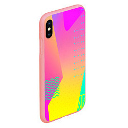 Чехол iPhone XS Max матовый Неоновая геометрия градиент, цвет: 3D-баблгам — фото 2