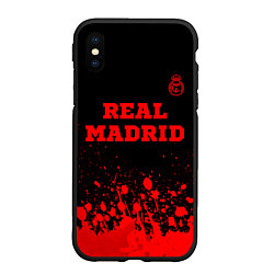 Чехол iPhone XS Max матовый Real Madrid - red gradient посередине, цвет: 3D-черный