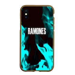 Чехол iPhone XS Max матовый Ramones fire rose, цвет: 3D-коричневый