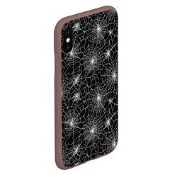 Чехол iPhone XS Max матовый Паутина - паттерн, цвет: 3D-коричневый — фото 2