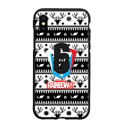 Чехол iPhone XS Max матовый Rainbow six winter pattern, цвет: 3D-черный