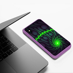 Чехол iPhone XS Max матовый Броня суперчеловека, цвет: 3D-фиолетовый — фото 2