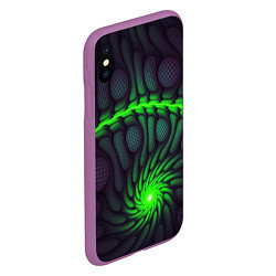 Чехол iPhone XS Max матовый Броня суперчеловека, цвет: 3D-фиолетовый — фото 2