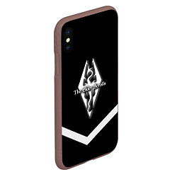 Чехол iPhone XS Max матовый The Elder Scrolls geometry steel, цвет: 3D-коричневый — фото 2