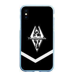 Чехол iPhone XS Max матовый The Elder Scrolls geometry steel, цвет: 3D-голубой