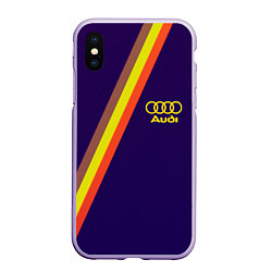 Чехол iPhone XS Max матовый AUDI line sport, цвет: 3D-светло-сиреневый