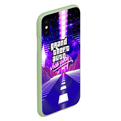 Чехол iPhone XS Max матовый GTA vice city retrovawe, цвет: 3D-салатовый — фото 2