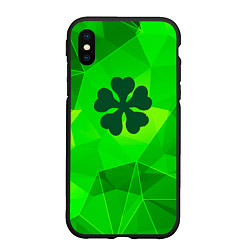 Чехол iPhone XS Max матовый Black Clover green poly, цвет: 3D-черный