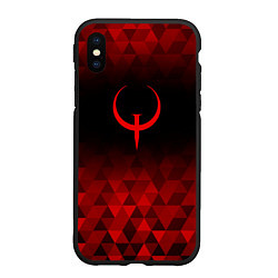 Чехол iPhone XS Max матовый Quake red poly, цвет: 3D-черный