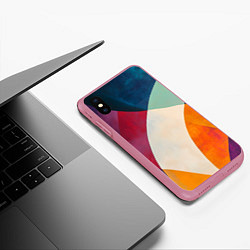 Чехол iPhone XS Max матовый Геометрическая иллюстрация, цвет: 3D-малиновый — фото 2