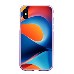 Чехол iPhone XS Max матовый Абстрактный геометрический градиент, цвет: 3D-сиреневый