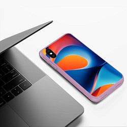 Чехол iPhone XS Max матовый Абстрактный геометрический градиент, цвет: 3D-сиреневый — фото 2