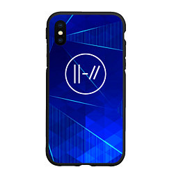 Чехол iPhone XS Max матовый Twenty One Pilots blue poly, цвет: 3D-черный