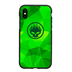 Чехол iPhone XS Max матовый The Offspring green poly, цвет: 3D-черный